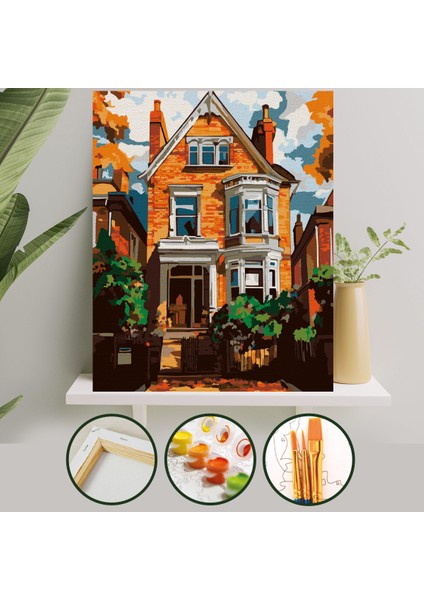 Sayılarla Boyama Tuval Seti Fırça Boya Dahil (Çıtalı) 40X50 cm - Güz