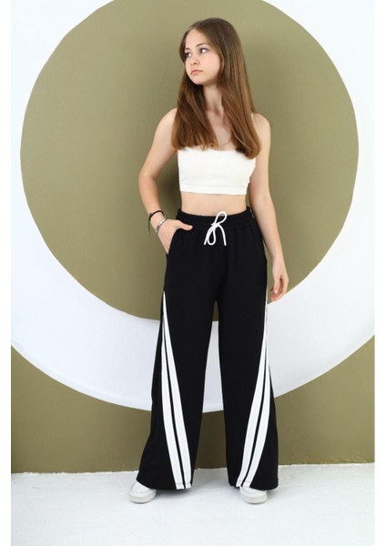 Kız Çocuk Oversize Pamuk Bel Lastikli Geniş Paça Eşofman ALTI-EŞF-0004