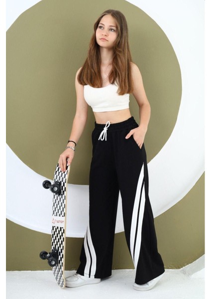 Kız Çocuk Oversize Pamuk Bel Lastikli Geniş Paça Eşofman ALTI-EŞF-0004 modelleri