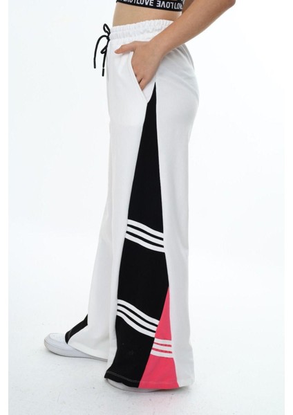 Kız Çocuk %100 Pamuk Garnili Oversize Geniş Paça Eşofman ALTI-EŞF-0003