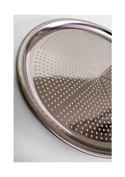 Delikli Çelik Pizza ve Lahmacun Tepsisi - Orta Boy - 32 cm modelleri