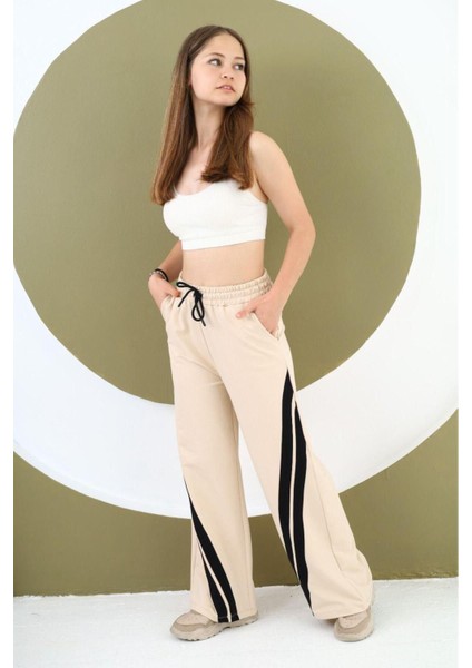 Kız Çocuk Oversize Pamuk Bel Lastikli Geniş Paça Eşofman ALTI-EŞF-0004