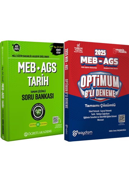 2025 Meb-Ags Soru Bankası Tamamı Çözümlü Tarih / Meb-Ags 6'lı Deneme