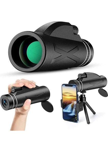 Dürbün Ultra Hd Monoküler Zoomlu 80X100 Su Geçirmez Kamp Kuş Gözlemi Doğa Tripodlu Telefon Tutacağı fiyatları