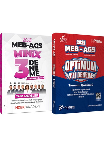 2025 Meb-Ags Tüm Dersler Minix 3 Deneme Çözümlü / Meb-Ags 6'lı Deneme
