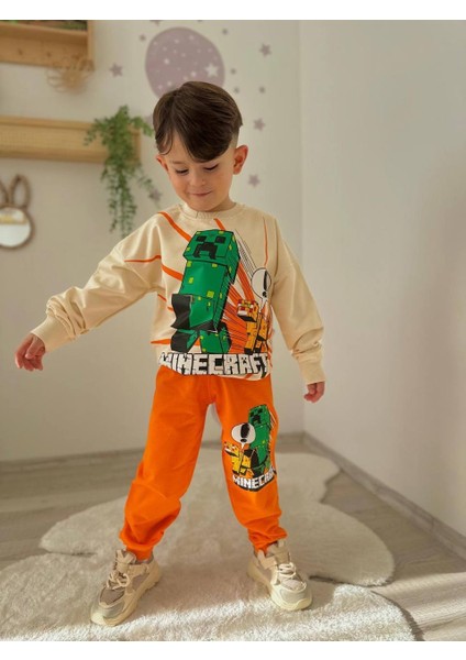 Erkek Çocuk Minecraft Desen Alt-Üst Takım