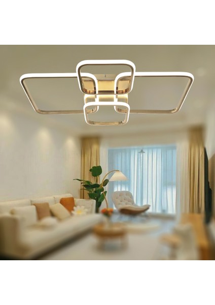 TT500-4-FSR Tt Aydınlatma Fransız Sarı Kaplama Plofonyer 4 Lü LED Avize