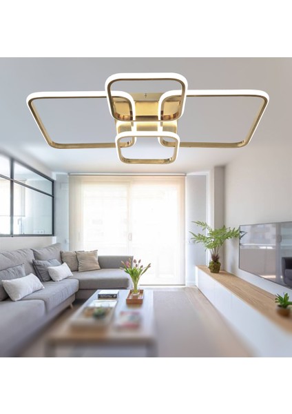 TT500-4-FSR Tt Aydınlatma Fransız Sarı Kaplama Plofonyer 4 Lü LED Avize