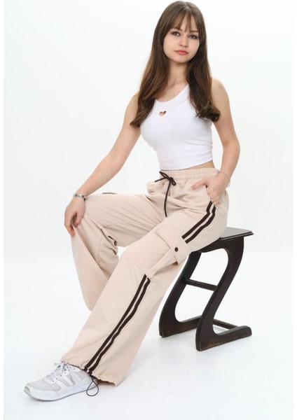 Kız Çocuk %100 Pamuk Kargo Cepli 2 Iplik Stoperli Eşofman Altı – Ayarlanabilir Beliyle Rahat TASARIM-EŞA-001