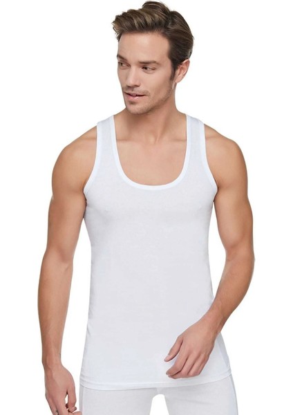 Erkek Penye Atlet 3'lü Paket Beyaz