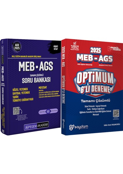 2025 Meb-Ags Soru Sözel Yetenek / Sayısal Yetenek / Tarih / Türkiye Coğrafyası / Meb-Ags 6'lı Deneme