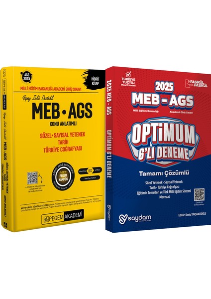 2025 Meb-Ags Konu Sözel Sayısal Yetenek Tarih Türkiye Coğrafyası / Meb-Ags 6'lı Deneme
