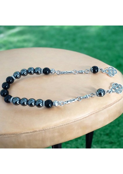 Doğal Taş Bileklik - Doğal Taş Tesbih -Zaza Tesbih - Hematit Oniks Taşı Seti 3 Lü Set modelleri