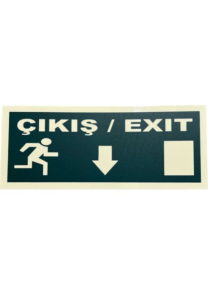Fotolümen Fosforlu Çıkış/exit Aşağı Yön Levhası Bant Hediyeli