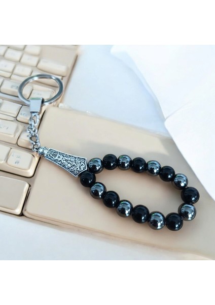 Hematit Taşı Oniks Doğal Taş Bileklik - Doğal Taş Tesbih - Doğal Taş Anahtarlık - 3 Adet Doğal Taş fırsatları