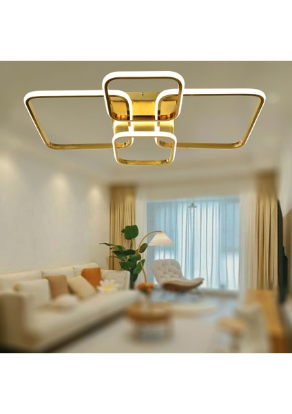 TT500-4-SR Tt Aydınlatma Sarı Kaplama Plofonyer 4 Lü LED Avize modelleri