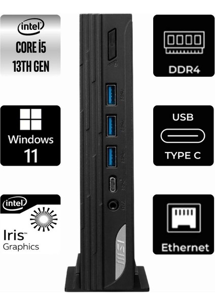 Msı Pro DP10 Intel Core I5-1340P 13M-002EU-56 16GB 4tb+4tb Windows 11 Pro Siyah Mini Pc & 13M002EUK56