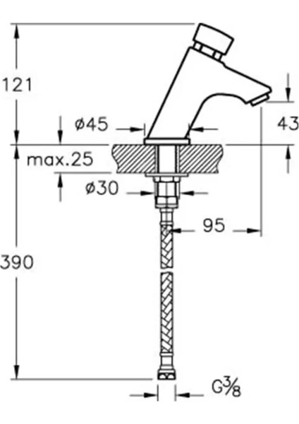 Aquatech A47059 Zaman Ayarlı Lavabo Bataryası
