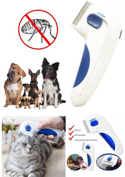 Kedi ve Köpekler Için Pilli Pire Tarağı Kedi ve Köpeğinizin Pirelerinden Kurtulmak Artık Çok Kolay fiyatları