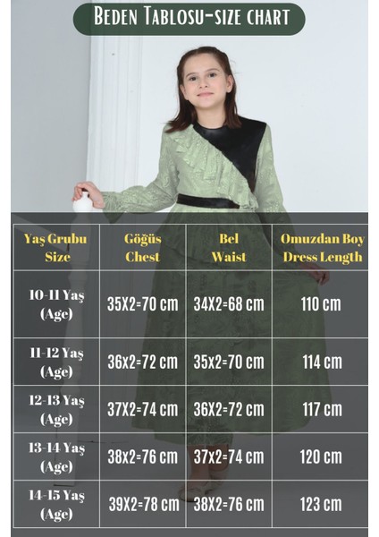 Çocuk Astarlı Uzun Güpür Desenli ELBISE-ELB-0015