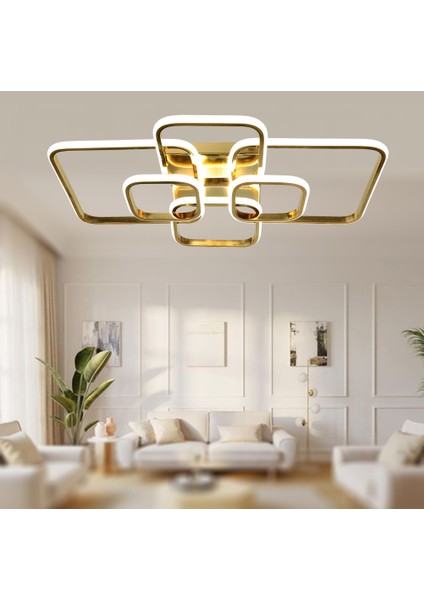 TT500-6-SR Tt Aydınlatma Sarı Kaplama Plofonyer 6 Lı LED Avize