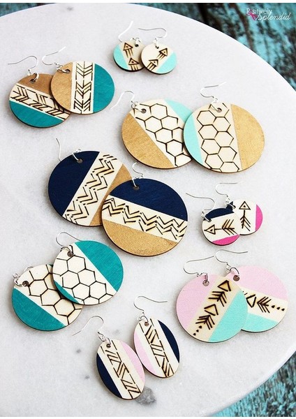 30 Parça 4 cm Ahşap Küpe, Kendin Tasarla, Boyanabilir Mdf Ahşap Küpe Kiti indirimleri
