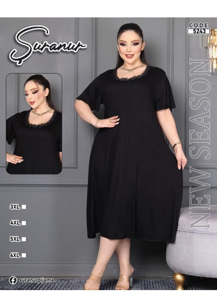 Bambu U Yaka Dantel Detaylı Etek Kol Suffle Overlok Kloş Battal Beden modelleri