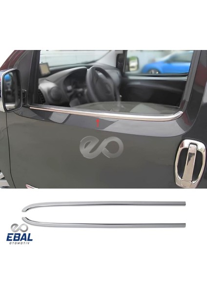 Peugeot Bipper Krom Cam Çıtası 2 Prç. 2008 Üzeri P. Çelik