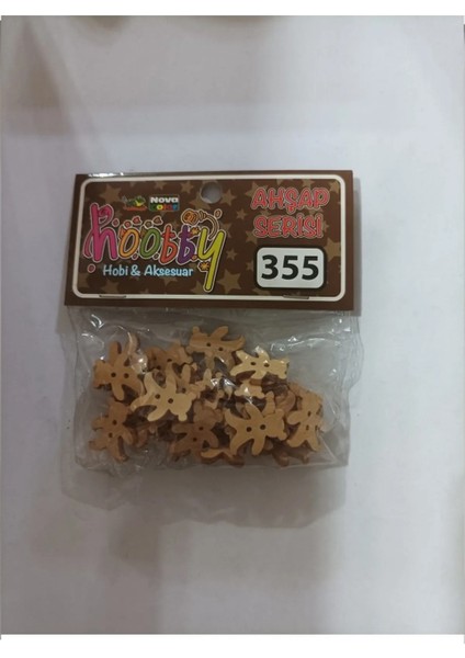 Ahşap Desenli Düğme NC-355 (1 Paket)