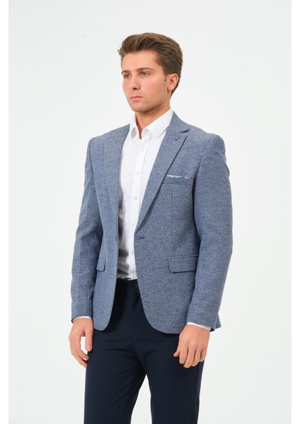 Erkek Slim Fit Blazer Ceket Mavi fırsatları