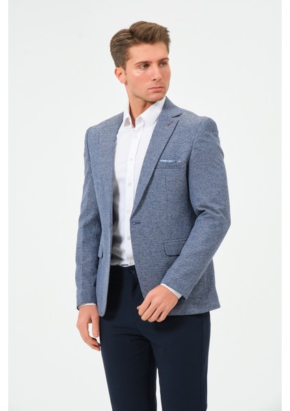 Erkek Slim Fit Blazer Ceket Mavi modelleri