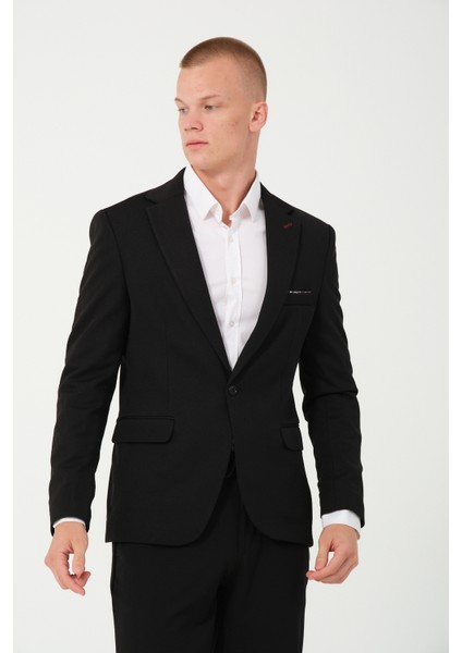 Erkek Slim Fit Blazer Ceket Siyah modelleri