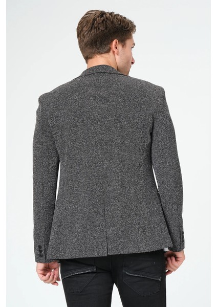 Erkek Slim Fit Blazer Ceket Antrasit