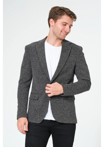 Erkek Slim Fit Blazer Ceket Antrasit
