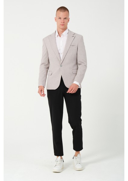Erkek Slim Fit Blazer Ceket Krem indirimleri