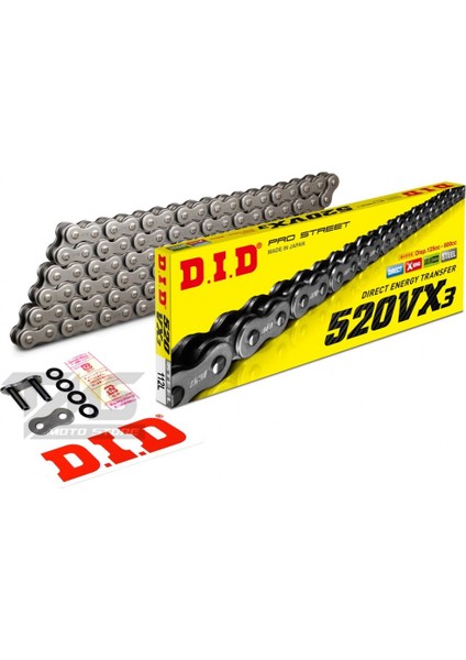 Dıd Çelik Zincir 520-116L Vx3 X-Rıng 2012-2018 Suzuki GW250 Inazu