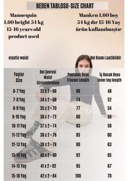 Kız Çocuk Pamuk Esnek Bel Lastikli Keten Pantolon – Rahat, Şık ve Konforlu TASARIM-PNT-0049
