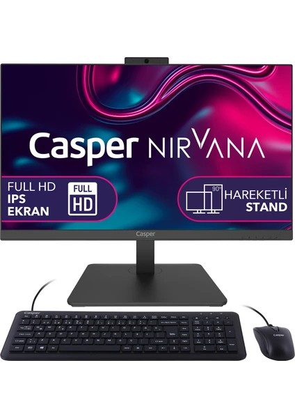 Nirvana Amd Ryzen 7 5700U A60.5700-BV00X-V-20 40GB 4tb Amd Radeon Graphics Freedos 23.8" All In One Bilgisayar