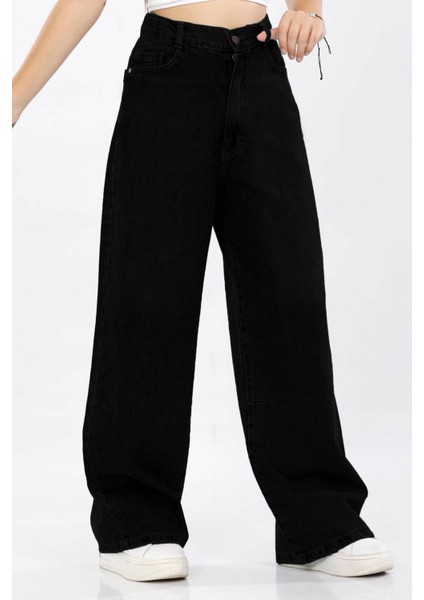 Kız Çocuk Pamuk Baggy Fit Geniş Paça Kot PANTOLON-PNT-0046 fiyatları