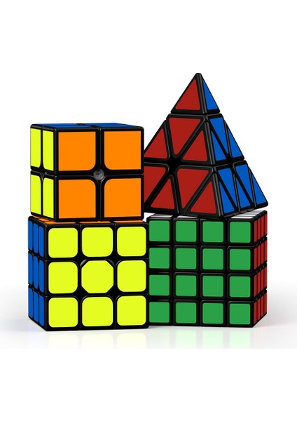 4 Set Speed Cube 4 Lü Set Piramit Zeka Küpü 2x2 Zeka Küpü 3x3 Zeka Küpü 4x4 Zeka Küpü Rubiks Cube