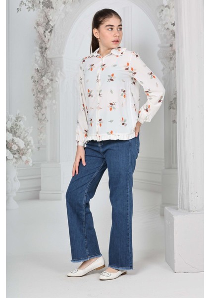Kız Çocuk Pamuk Gabardin Geniş Paça Kargo Cepli Pantolon - Rahat ve ŞIK-PNT-0047 indirimleri