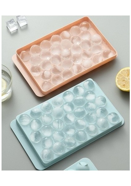 2'li Buz Kalıbı 33 Bölmeli Kristal Küre Buzluk - Mini Yuvarlak Buz Kalıbı