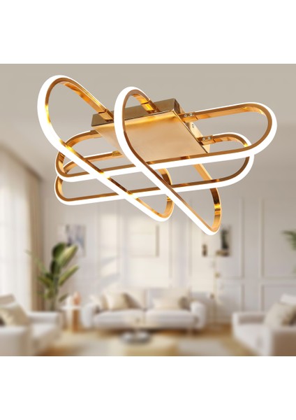 TT338-SR Tt Aydınlatma Kasef Model Sarı Kaplama LED Avize fiyatları