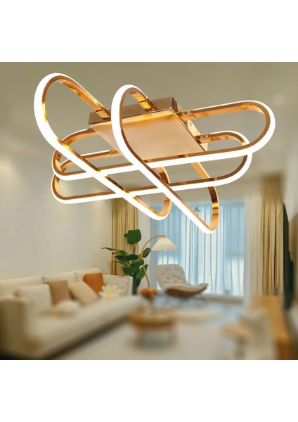 TT338-SR Tt Aydınlatma Kasef Model Sarı Kaplama LED Avize modelleri