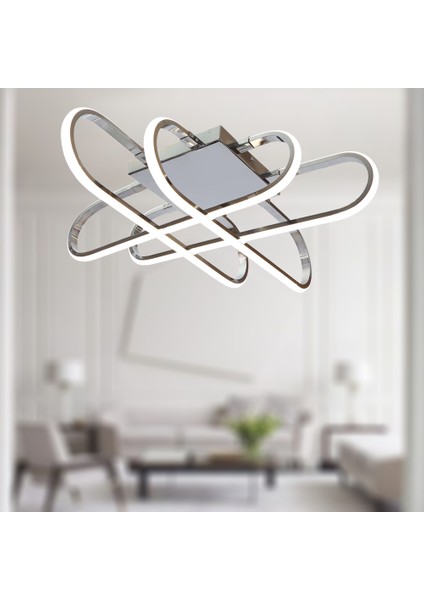 TT338-KR Tt Aydınlatma Kasef Model Krom Kaplama LED Avize