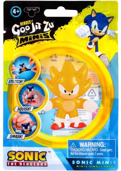 Goojitzu Squishi Esnek Uzayan Yumuşak Sonic Mini Tekli Figür - Super Sonic - 5 cm