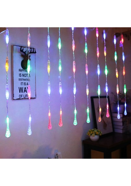 Vitrin Mekan Süsleme Su Damlası Salkım LED Işık Renkli LED Işık 3 Metre 1.20 cm Dal Renkli LED Işık