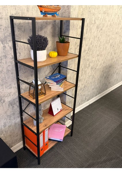 Metal Kitaplık 5 Raflı Statik Boyalı Ev Ofis Rafı Dosya Kitaplık Rafı