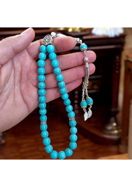 Firuze Taşı Tesbih Turkuaz Taşı Tesbih 33'lük Tesbih Doğal Taş Tesbih Sertifikalı Özel Mdf Kutulu fiyatları