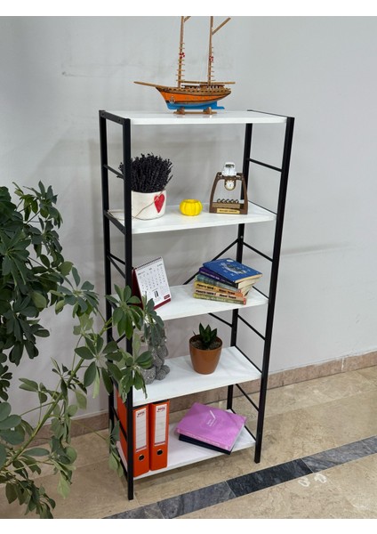 Metal Kitaplık 5 Raflı Statik Boyalı Ev Ofis Rafı Dosya Kitaplık Rafı fiyatları